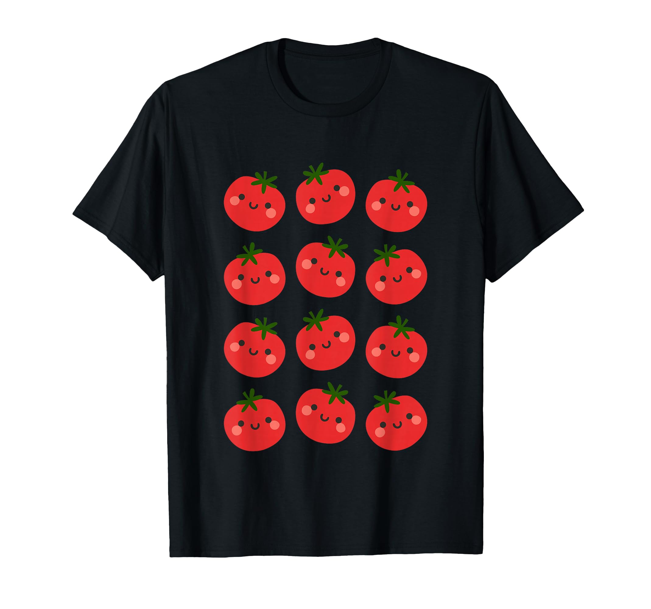 Tomato Pattern Cute Happy Tomato Fruit for Vegans Fruitarian T-Shirt