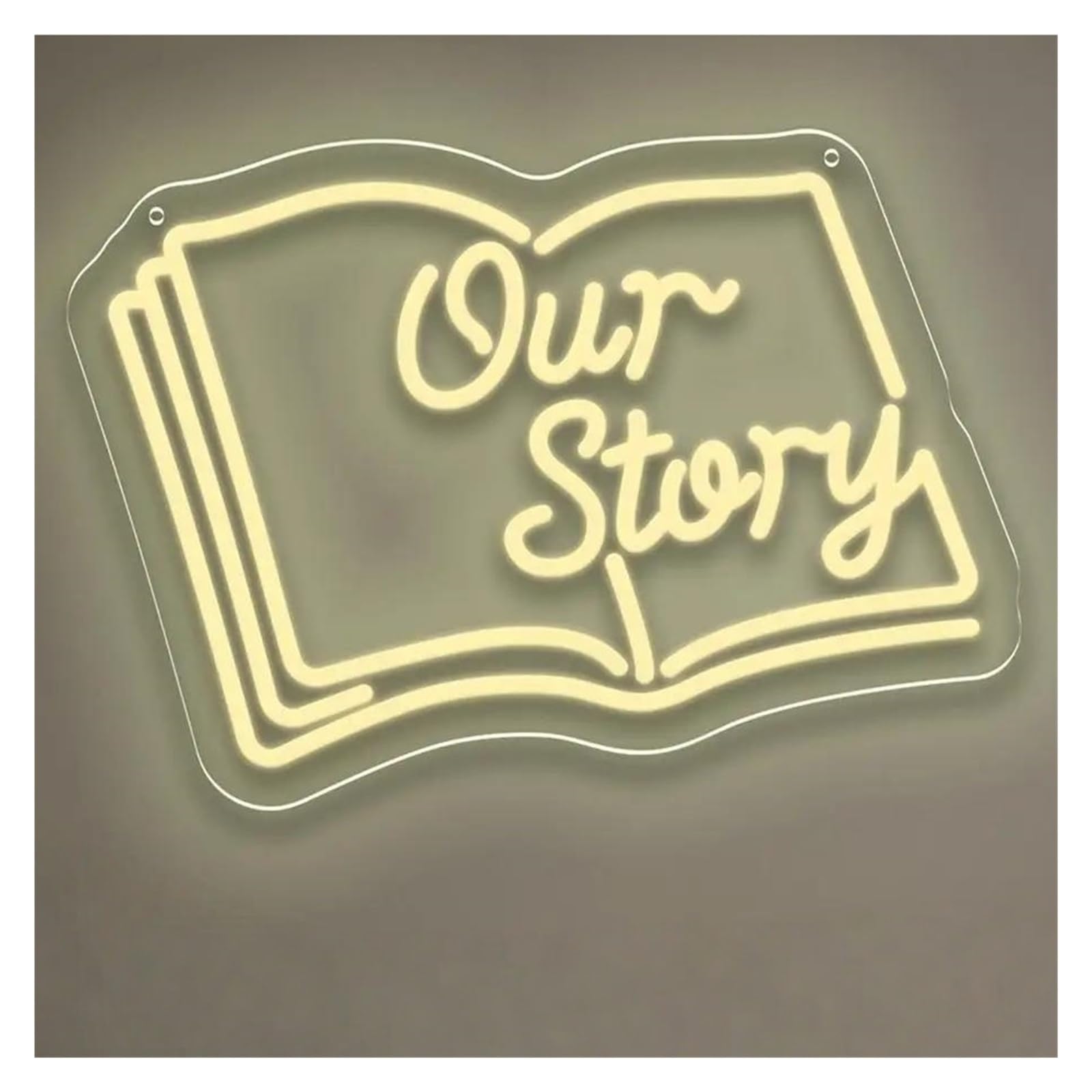 SHOUXI Sign Lamp Our Story Neon Sign Book LED Light Dimmable for Bedroom Romantic Wedding Family Party Engagement Decor 40.6cmx28.9cm