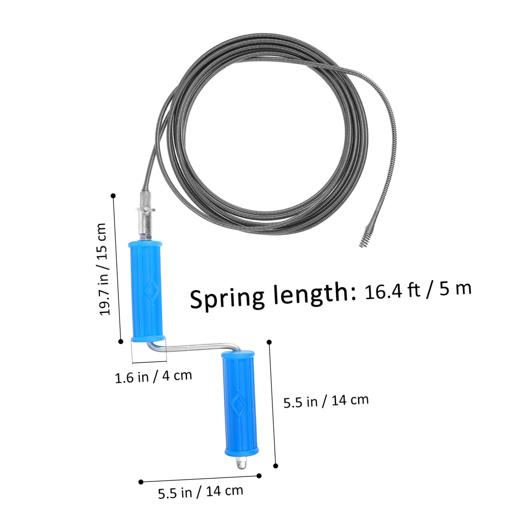 Barrena de Drenaje Desatascadora Flexible de 5m, Acero