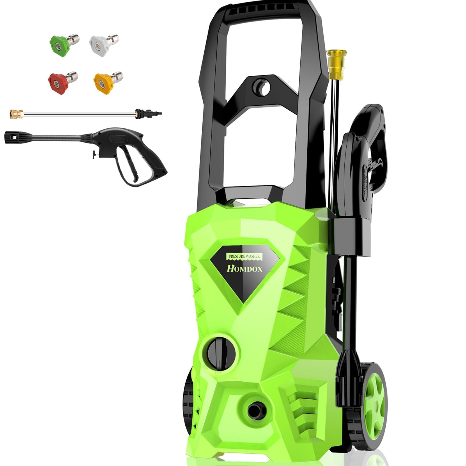 HomdoxPressure Washer 2.6GPM Electric Power Washer Car Pressure Washer with Foam Cannon 4 Nozzles for Patios Driveways Fence Garage Cleaning