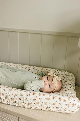 Miniatura 3 de Mebie Baby Funda para cambiador, flor de otoño, 100% muselina de algodón para cambiador, funda para bebé niño y niña, fundas de decoración de