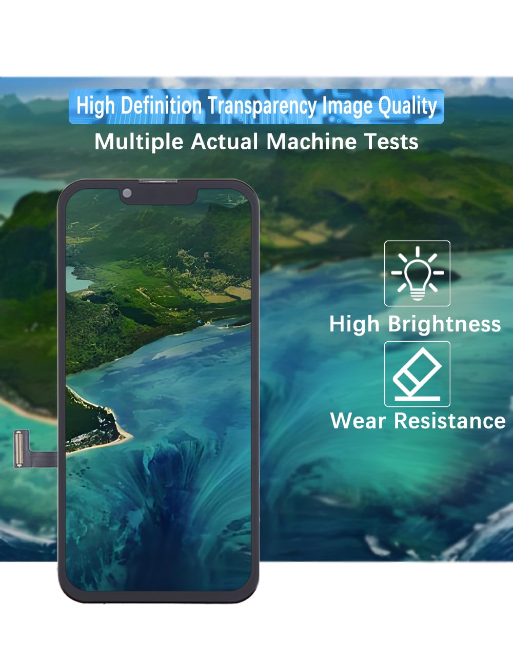 H&LYCYJ Wyświetlacz do iPhone 13 Mini A2628 A2481 A2626 ekran LCD zamiennik ekranu 3D Touch Full HD ekran dotykowy ID digitizer ramka montażowa, wodoodporna adhesive, zestawy naprawcze