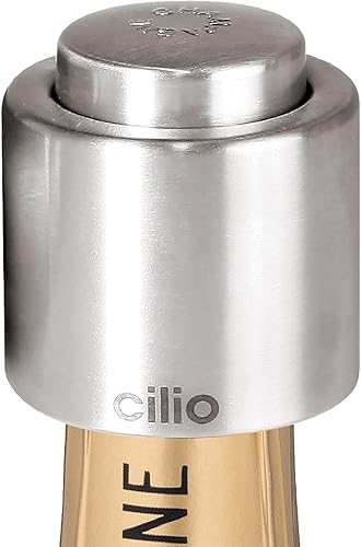 Cilio Sellador de champán de acero inoxidable tapón de botella para sellar botellas de champán grande