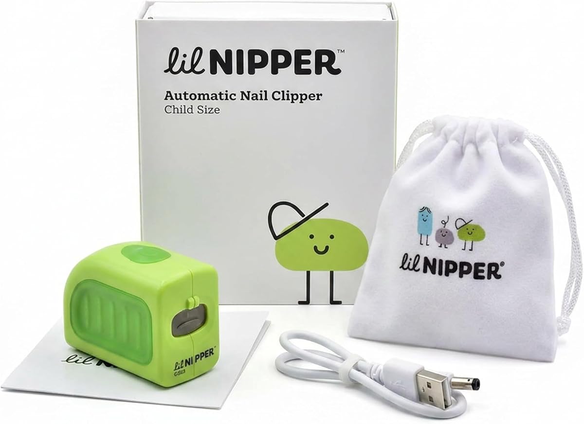 Electric Nail Clipper for Child – Adaptive Nail Trimmer for Cerebral Palsy, Fine Motor & Sensory Motor Needs – Patented Safety Slot, Built-in Catcher, USB Rechargeable