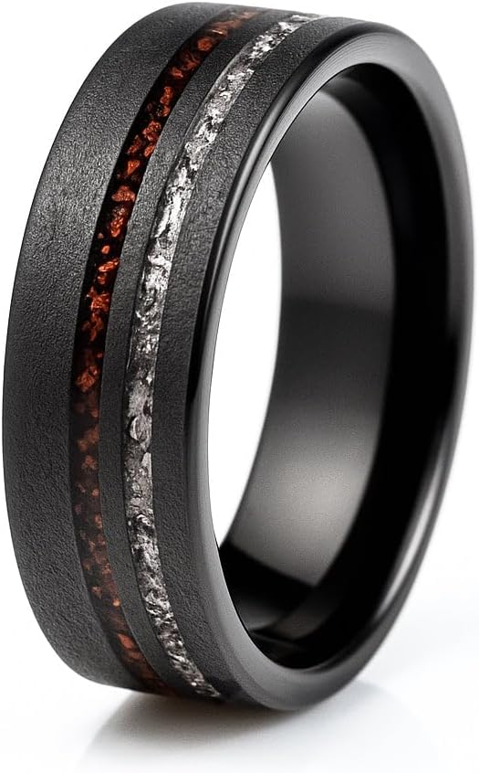 Thorum Men's Meteorite Tungsten Wedding Band