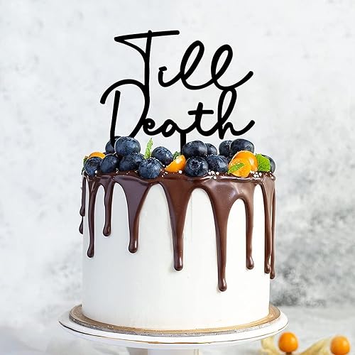 Miniatura 4 de Decoración acrílica para tarta de boda hasta la muerte, reutilizable, para boda, compromiso, aniversario, suministros de pastel de matrimonio,