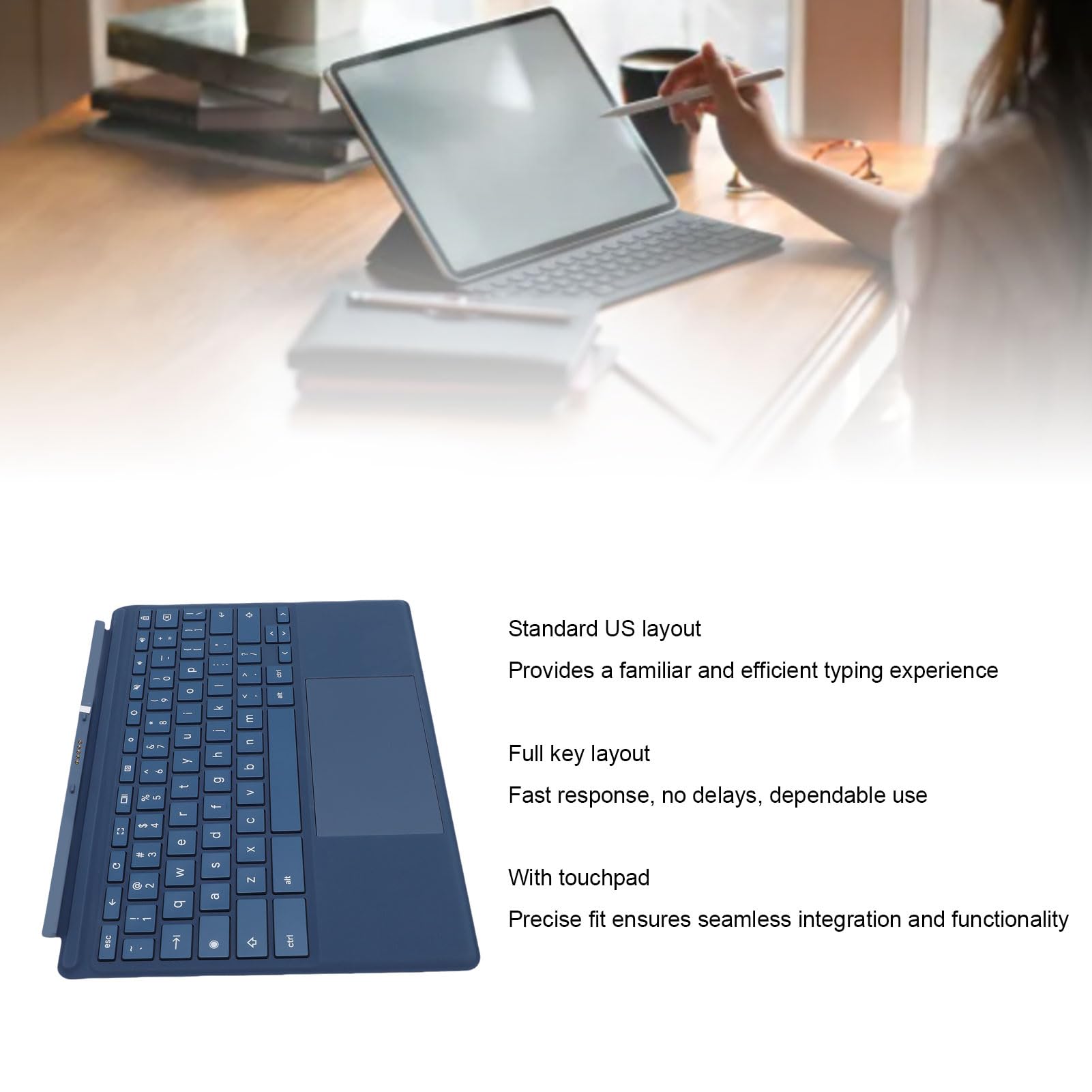 Annadue Ultra Slim Bluetooth Keyboard, Przenośna Mini Bezprzewodowa Klawiatura z Akcentem Touchpad dla Chromebook X2