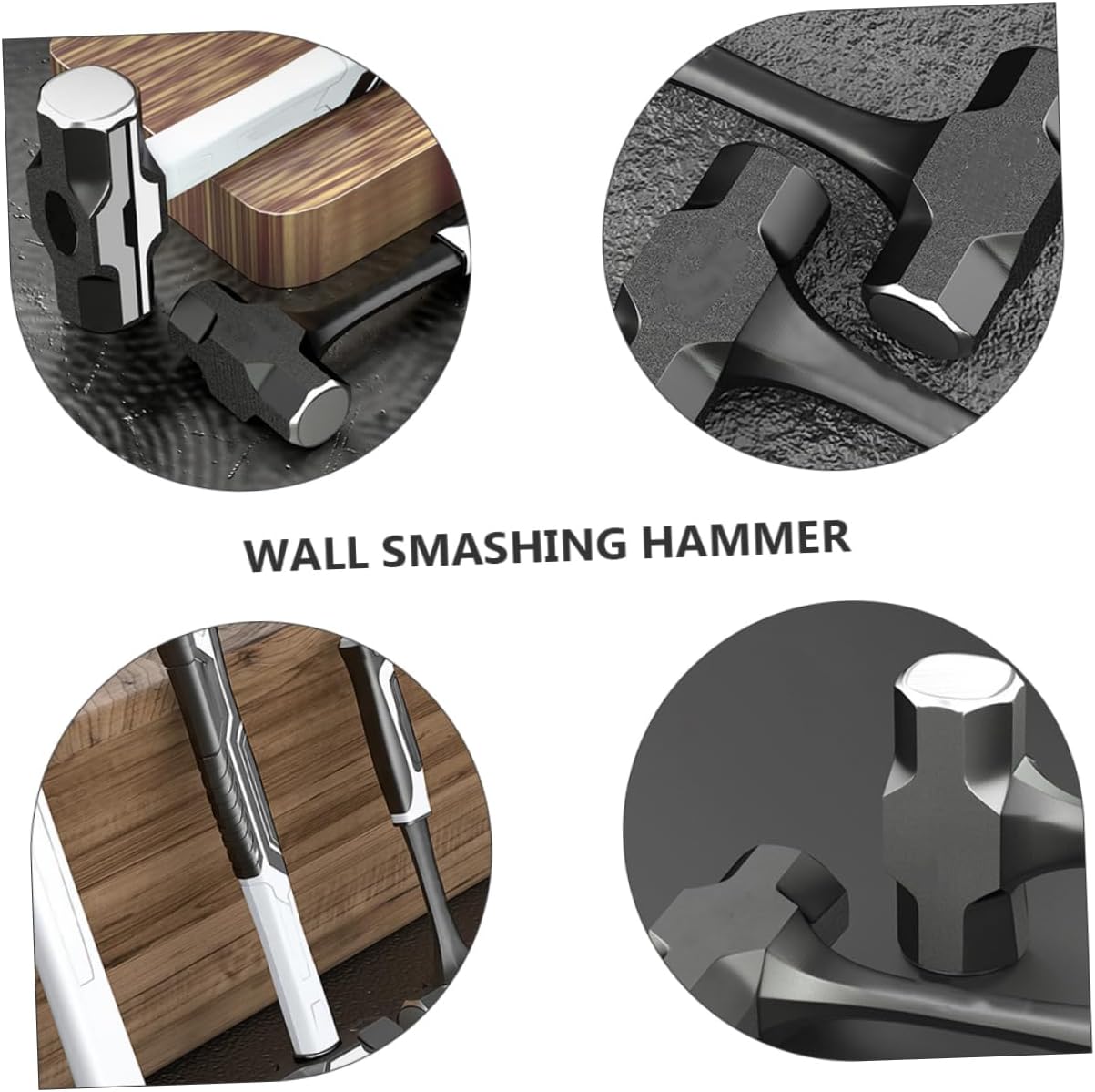 Octagonal Hammer for Wall Smashing One-Piece Carbon Steel Sledge Hammer for Construction and Home Use