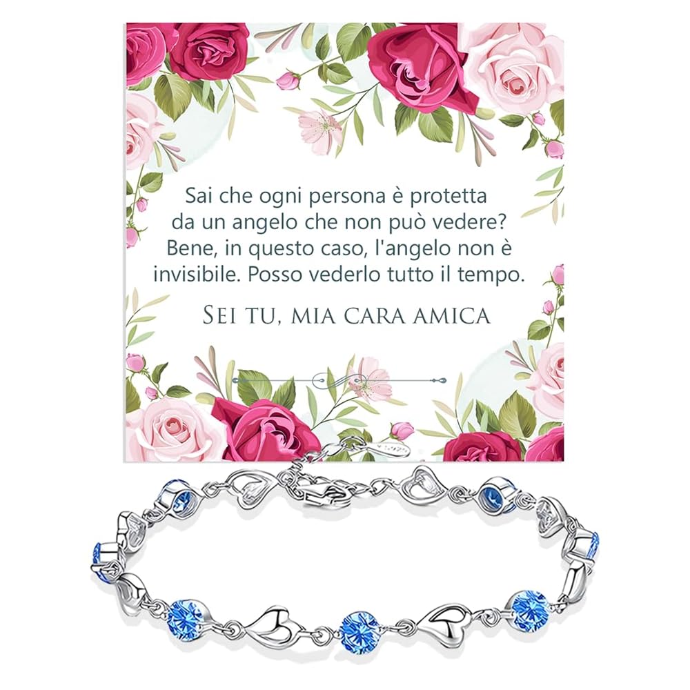 Bracciale Barre scintillanti blu con pavé
