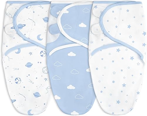 Miniatura 12 de SANDJEST Manta para bebé, 0-3 meses, saco de dormir de algodón con brazos, mantas para recién nacido Rainbow - Checker - Patrón (Pack 3),Arco