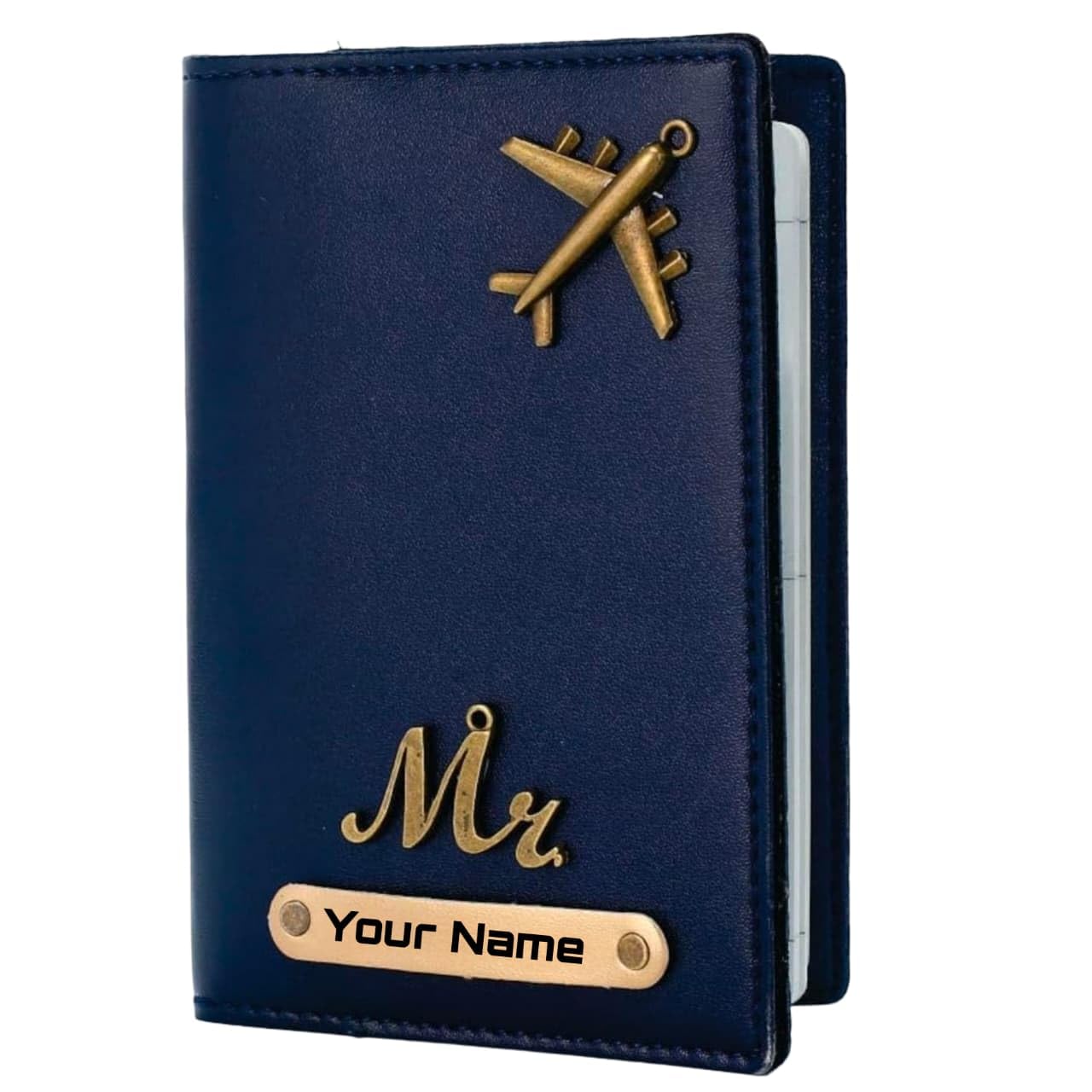 Customised Passport Cover with Personalised Name Charm - Leather Passport Cover for Men & Women - Customised Gift - Green-image-12