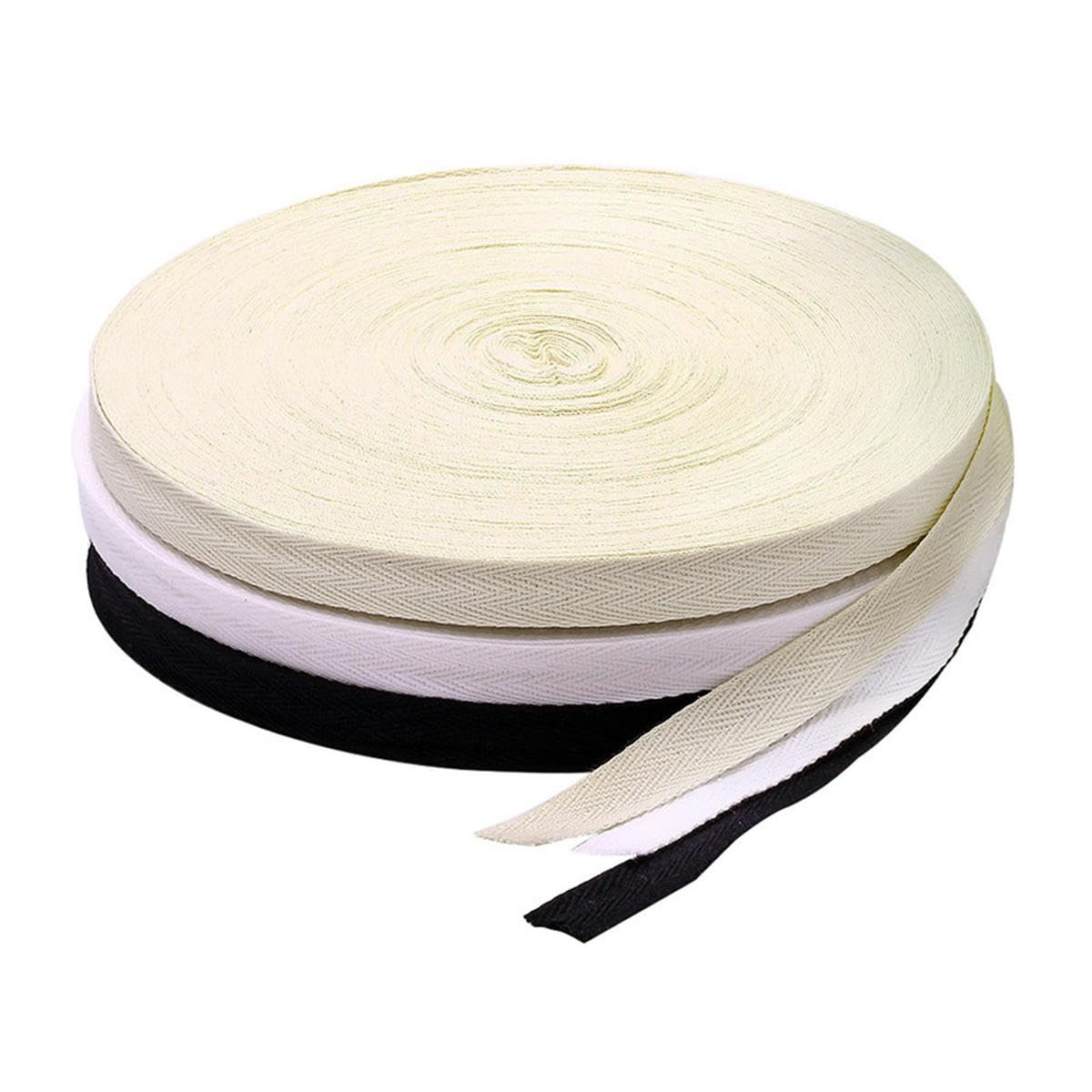 50 yardas negro beige cinta de algodón de sarga cinta al bies para bolsa textil para el hogar artesanía hecha a mano 10/15/20/25/30/40/50 mm de ancho-beige-40 mm 50 yardas