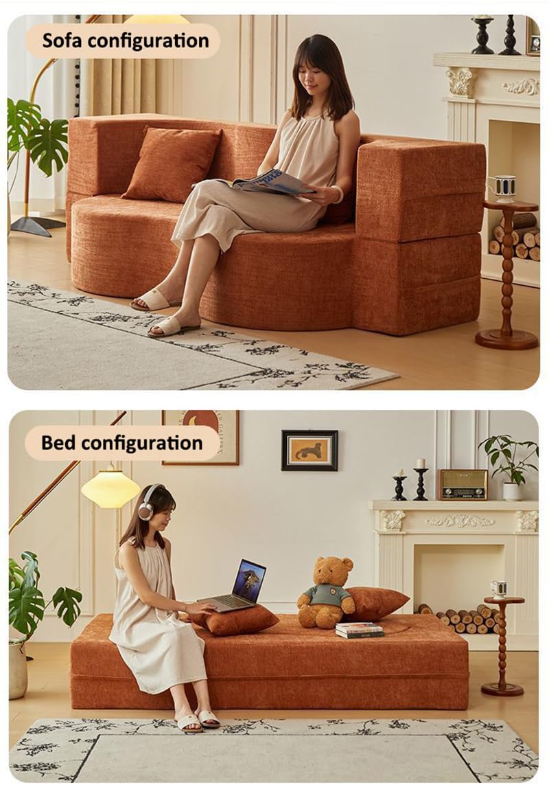 Faltbares Schlafsofa, Gästematratze Für 2,klappbar Schlafsofa Schlafsessel Bed Mit 2 Kissen,extra Dick 20cm Waschbarer Überzug Für Wohnzimmer Schlafzimmer