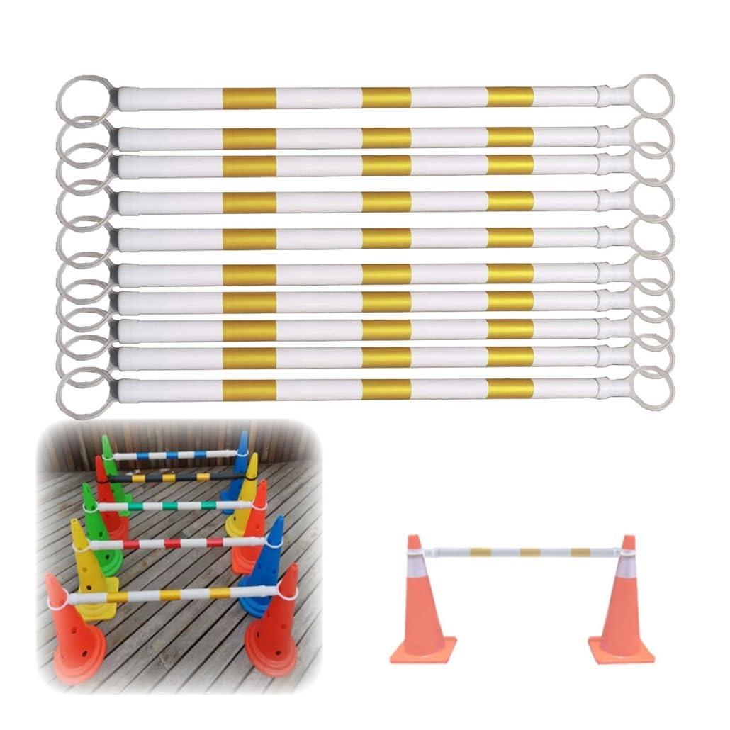 Lot de 10 barrières de signalisation rétractables et extensibles de 1,25 m à 2 m