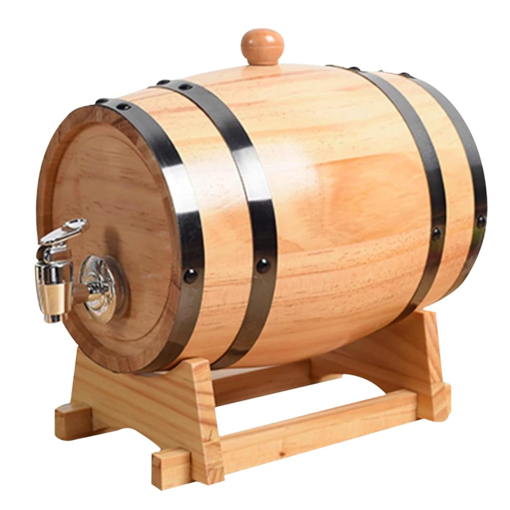 Licsaliwe Whiskey Barrel - 3L Oak Barrel with Tap & Stand, for Aging Whiskey Coffee Bar Decor