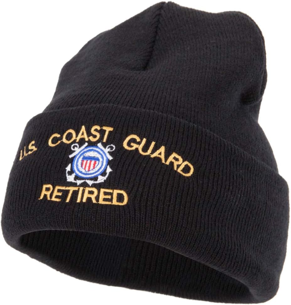 US Coast Guard Retired Embroidered Long Beanie