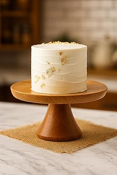 The Decor Woods Natural Wooden Handcrafted Cake Stand/Dessert Stand Pedestal for Dining Table/Decorating Round Pizza Cake Stand