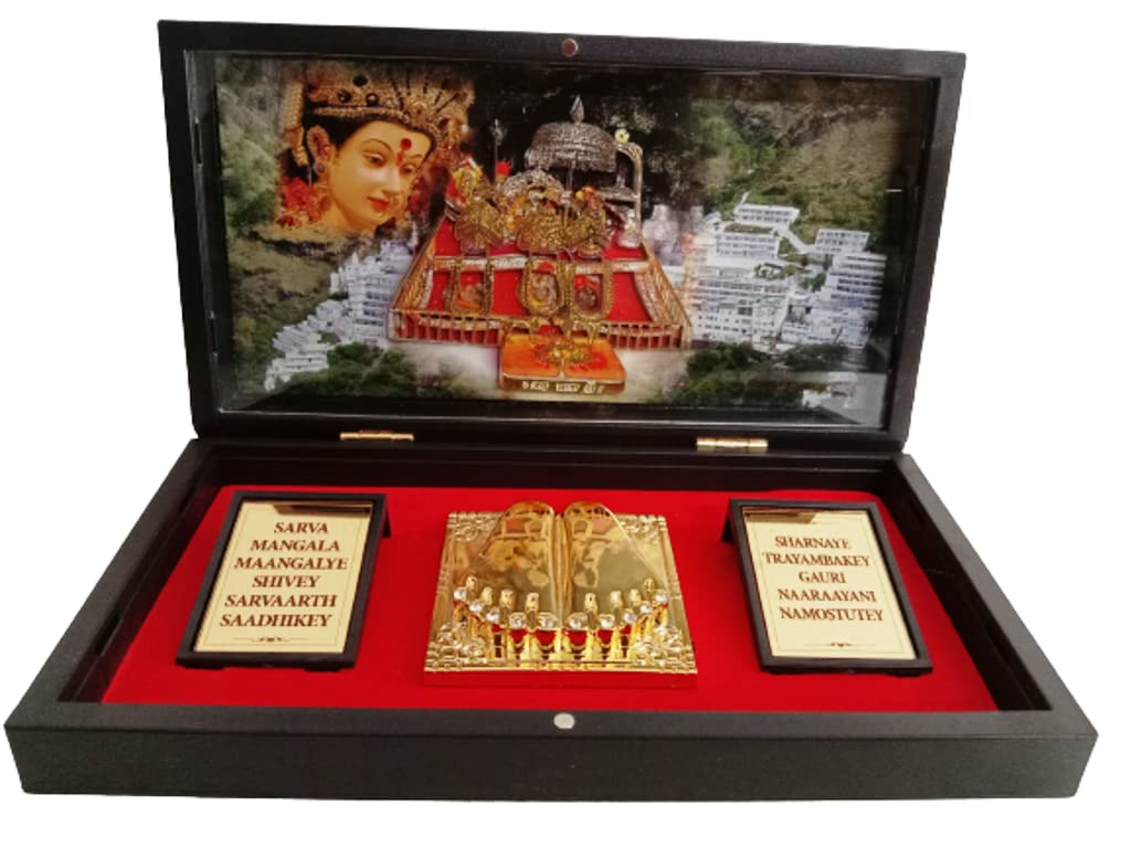 Brass Blessing Lord VAISHNO Devi Worship Box | PUJA PETI | SHERAVALI MATA | Jai MATA DI | an Unique Collection (1761)