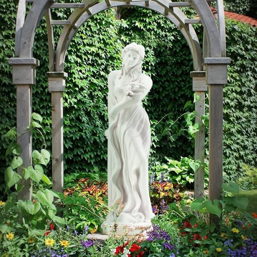 Yoleny YFHM004WH 51'' Large Outdoor Garden Nymph Statue,Mgo Garden Statue Goddess Of Spring Flowers,Roman Style Sculptures Decorations thumb #6