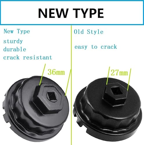 Miniatura 3 de Llave para filtro de aceite para motores Toyota Lexus Scion Avalon Rav4 de 2,5 L a 5,7 L, Negro