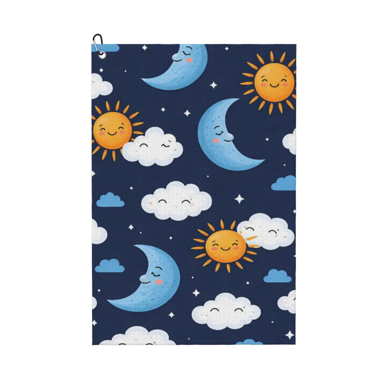 BSDFGSDD Blue Sky Camo Boho Sun Moon Golf Towel 24 x 16 inches