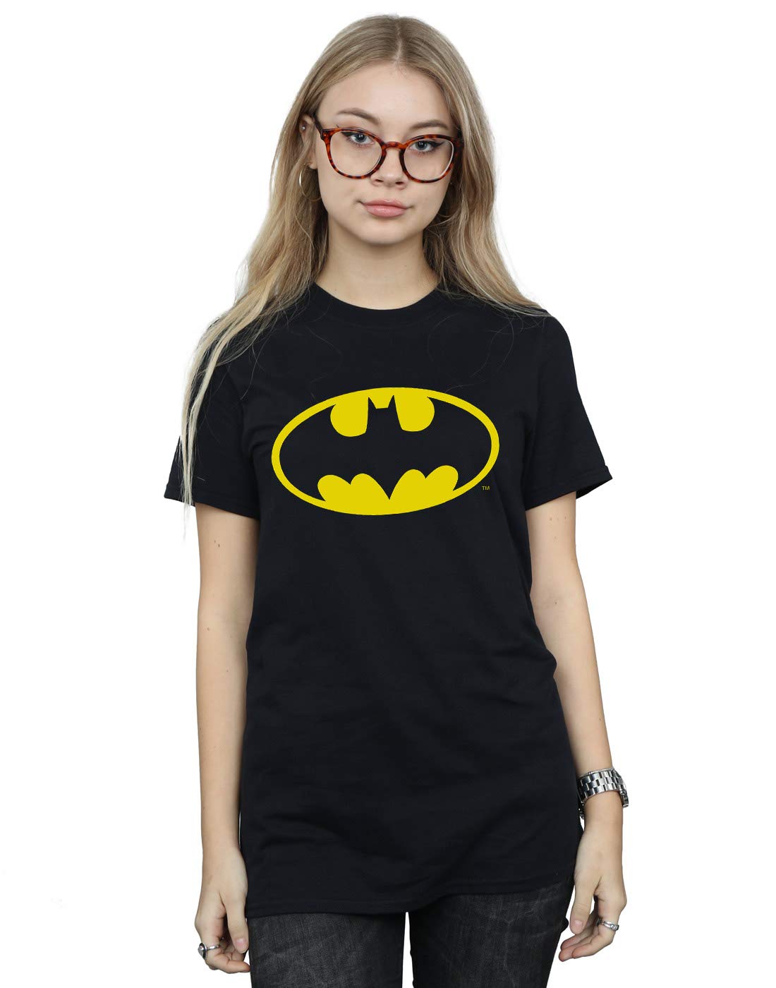 Fitted V-neck Women’s Batman Logo Tshirt. A Little