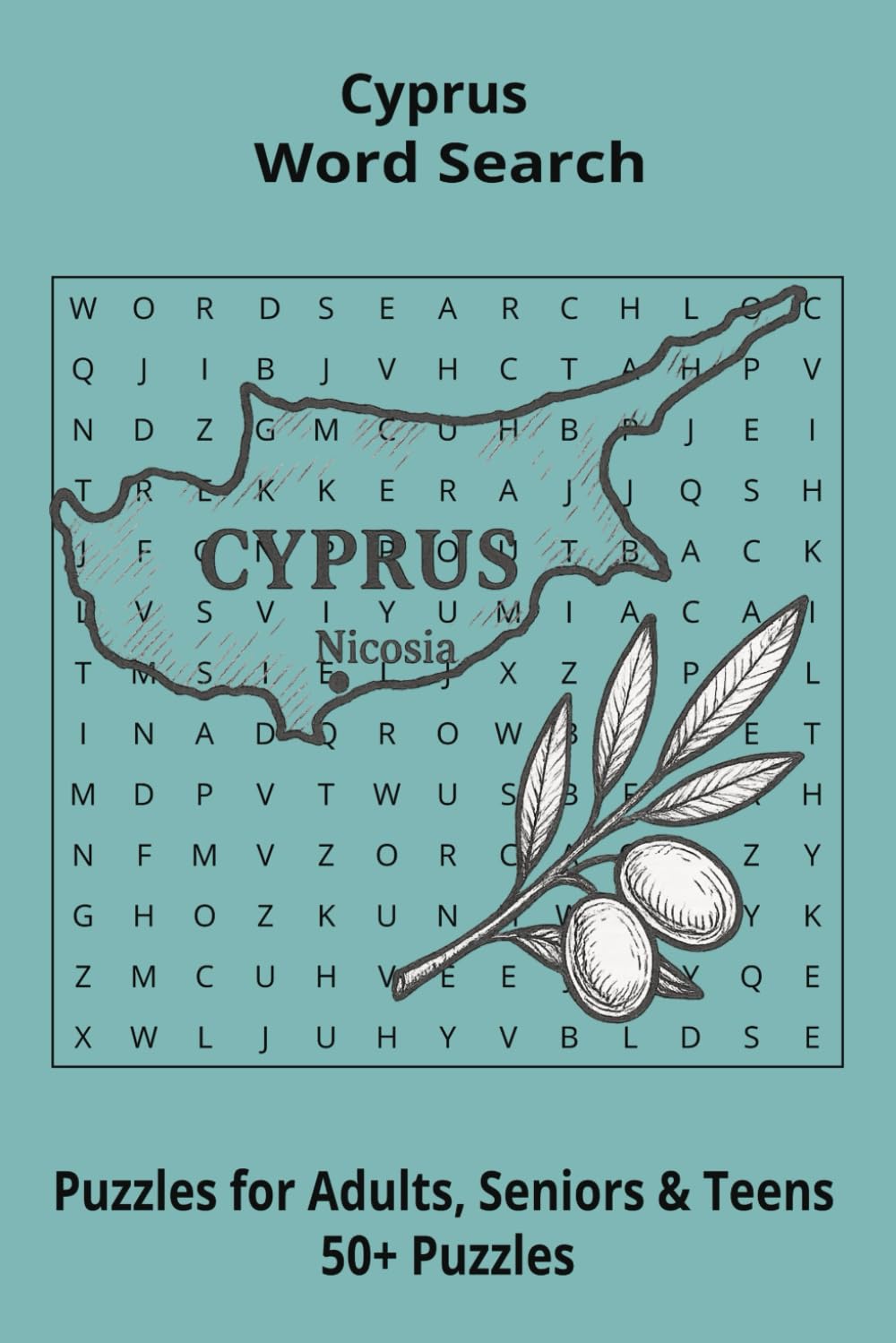 Country Cyprus Word Searches: Puzzle Book 6x9”, 111 pages, 50+ Puzzles,… Gift for ;Travellers, Study, during Vacation, Holiday or Time to Relax