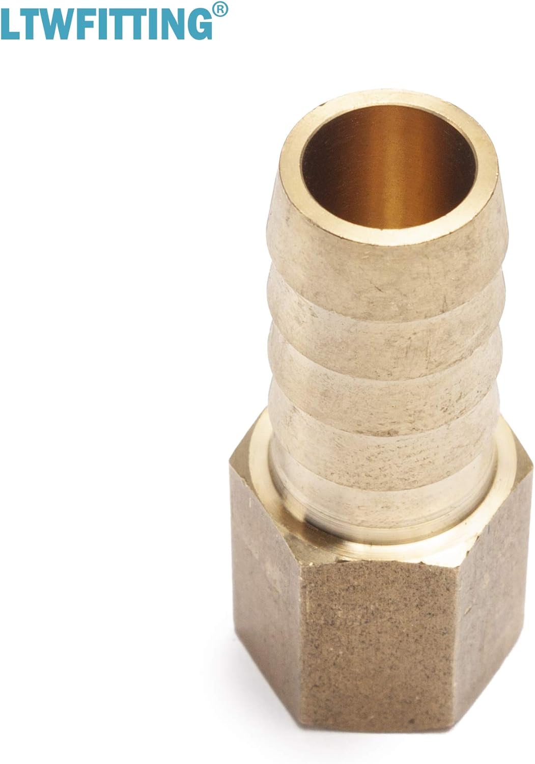 LTWFITTING No Lead Brass Fitting Coupler/Adapter 1/2" Hose Barb x 1/4" Female NPT (Pack of 5)