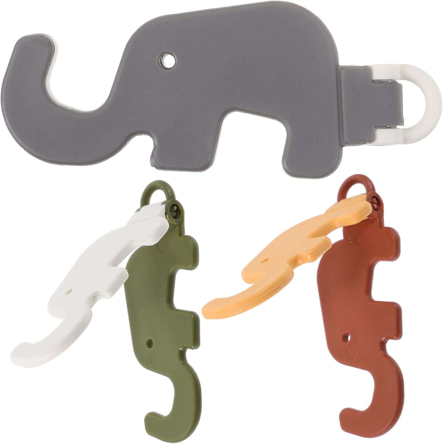 3pcs Elephant Miniature Furniture Foldable Cartoon Smartphone Holder Portable Desk Stand for Mobile Phones Cute Home Decor for Mini House Arrangements