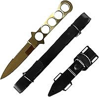 Vista 5 de MASTER USA Cuchillo de buceo, 9 pulgadas en total, hoja de pulido de espejo de 4.25 pulgadas, correa de pierna de mango de acero inoxidable Plateado