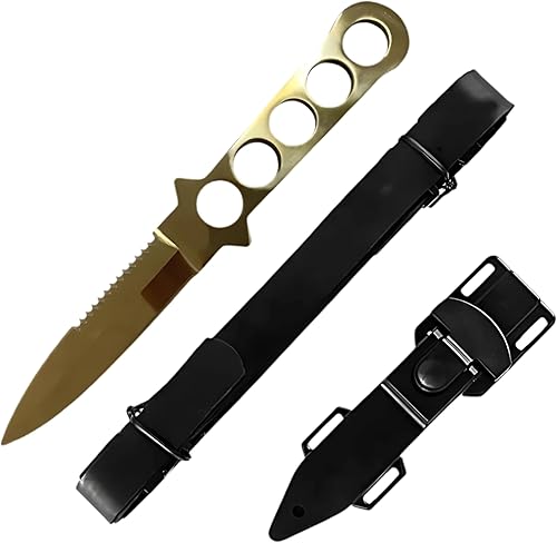 Miniatura 5 de MASTER USA Cuchillo de buceo, 9 pulgadas en total, hoja de pulido de espejo de 4.25 pulgadas, correa de pierna de mango de acero inoxidable Plateado