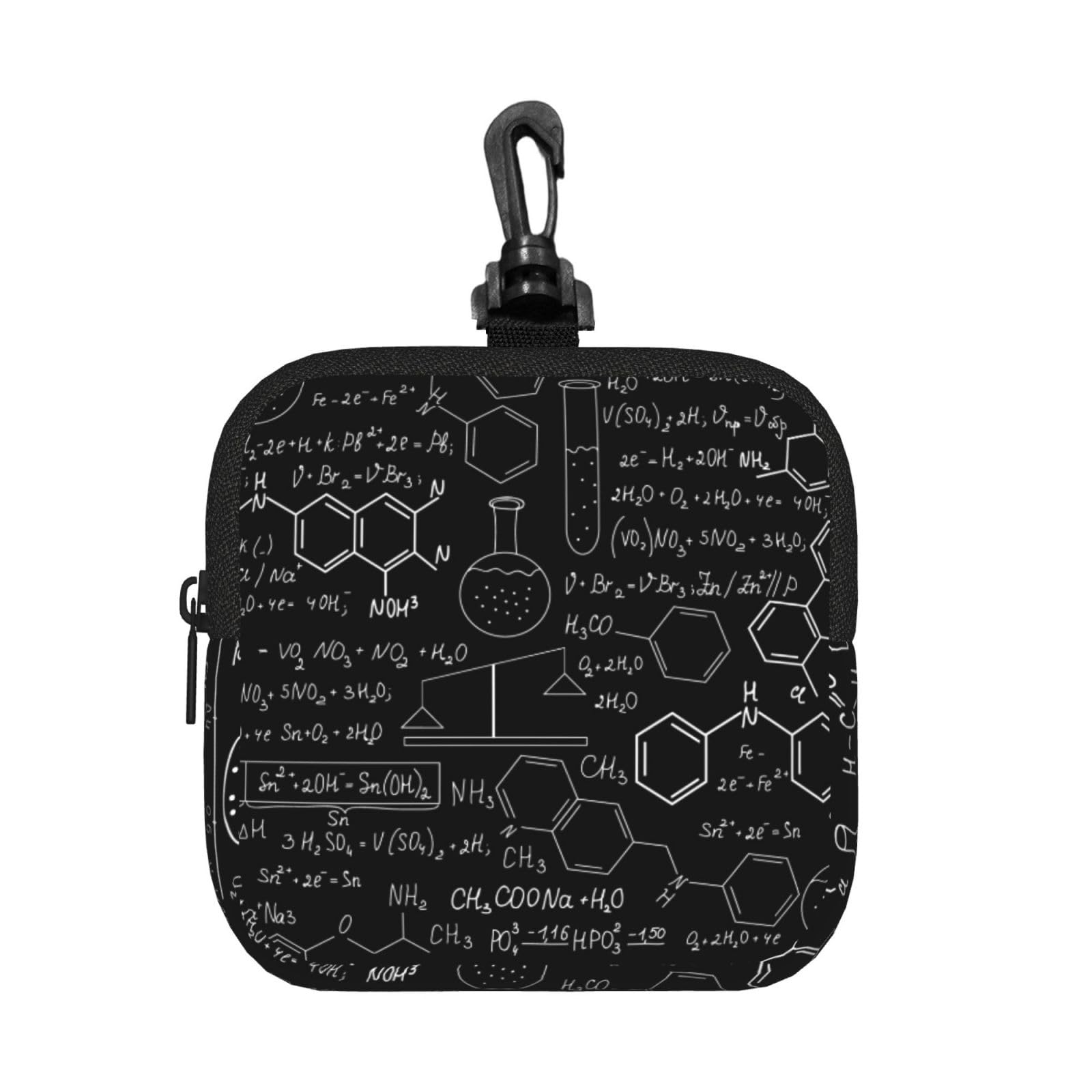 Abstract Science Chemistry Print Square Storage Bag Travel Toiletry Cosmetic Organizer Pouch Lightweight Reusable