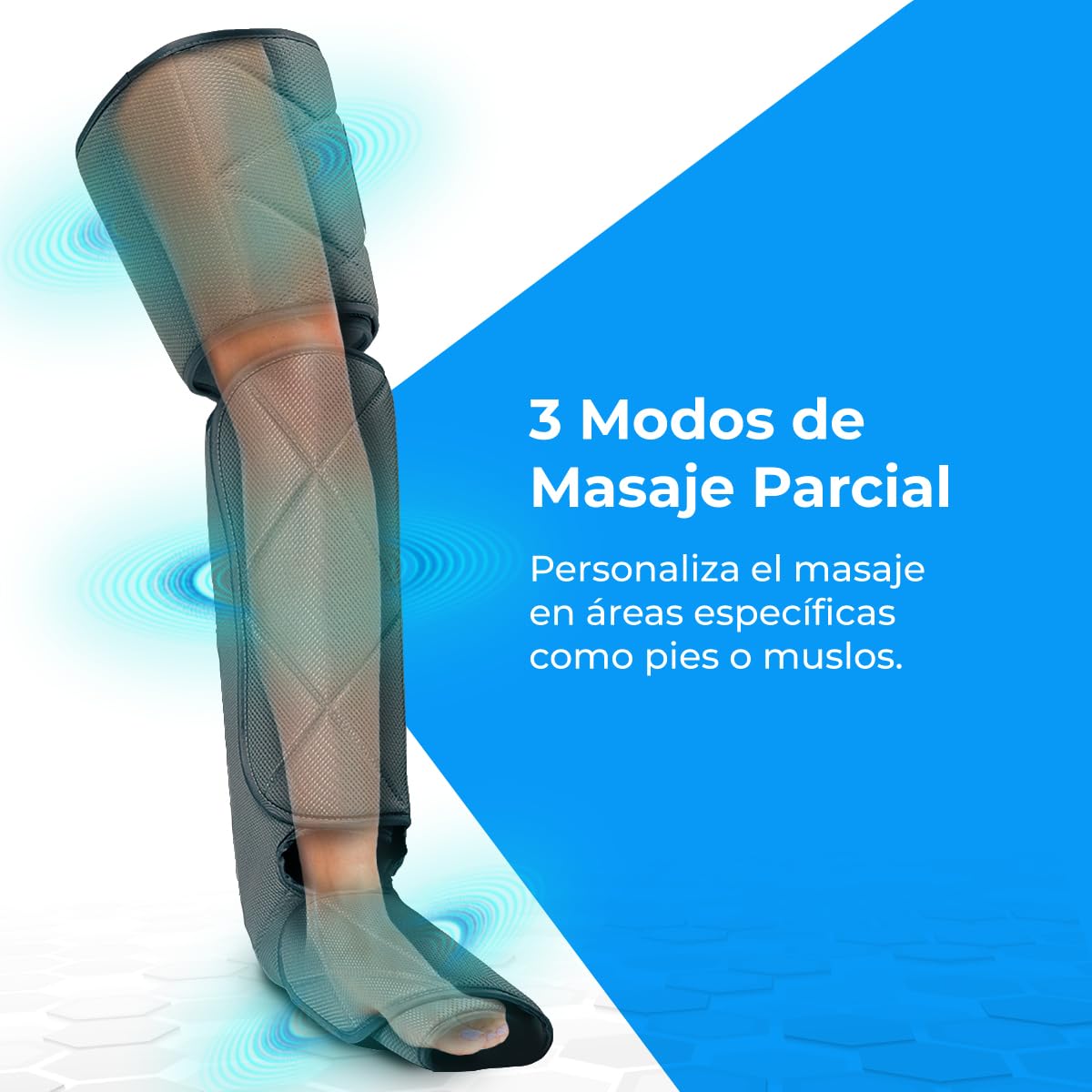 NK Masajeador de Piernas con 6 Modos de Masajes, Mando con 4 Niveles, Temporizador, Función Calor, Compresión de Aire para Relajación Muscular, Mejora la Circulación