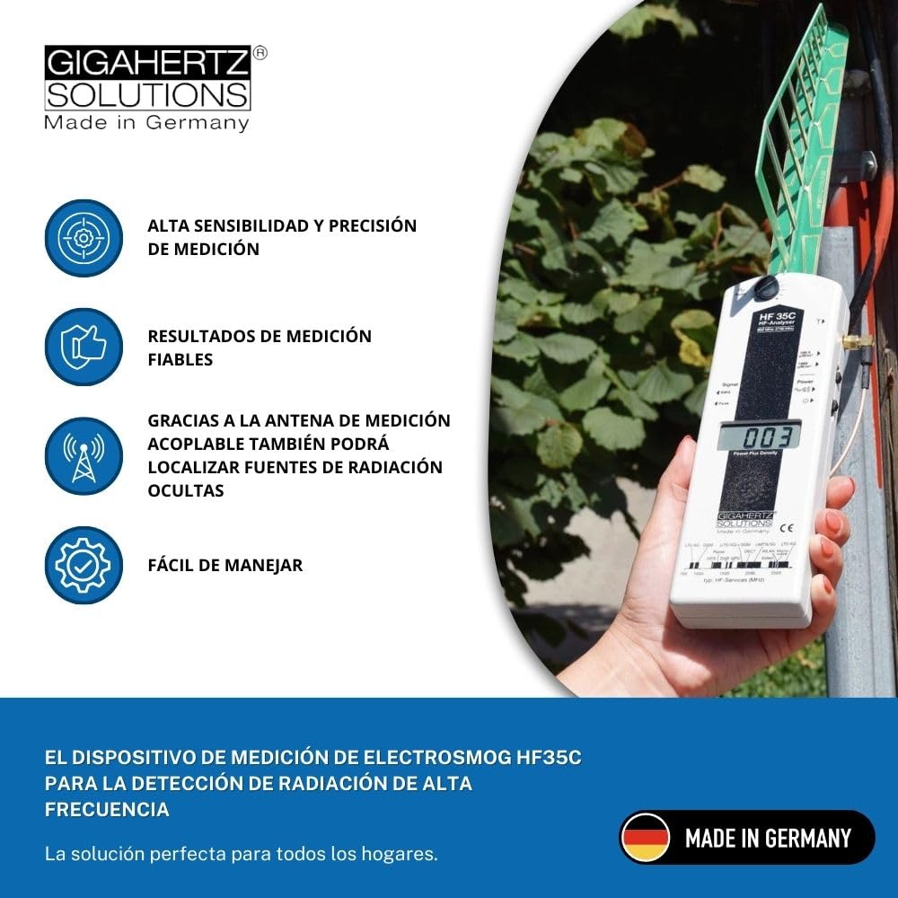 Gigahertz Solutions Juego de Medición de Electrosmog MK20 | Medidor de Baja Frecuencia y Radiofrecuencia (16 Hz - 100 KHz & 800 MHz - 2.7 GHz)