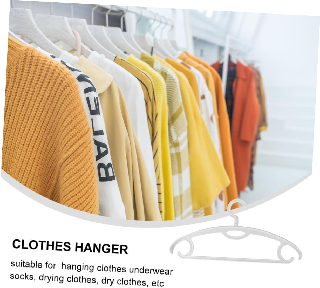 Traceless Clothes Hangers 10pcs Solid Plastic Non-Slip Wide Shoulder Garment Hanger with 360° Swivel Hook for Home Closet Organization