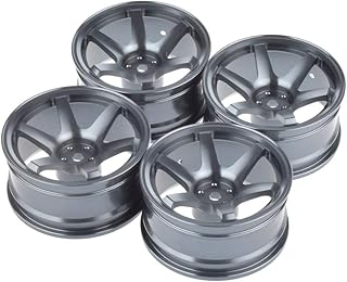 LAFEINA 4PCS Aluminium Alloy RC Wheel Hub Rims 52mm for 1/10 On-Road Drift Car HSP Tamiya HPI Kyosho Sakura (Gray)