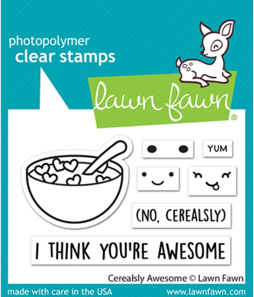 Lawn Fawn Clear Stamps 3"X2"-Cerealsly Awesome -LF2730