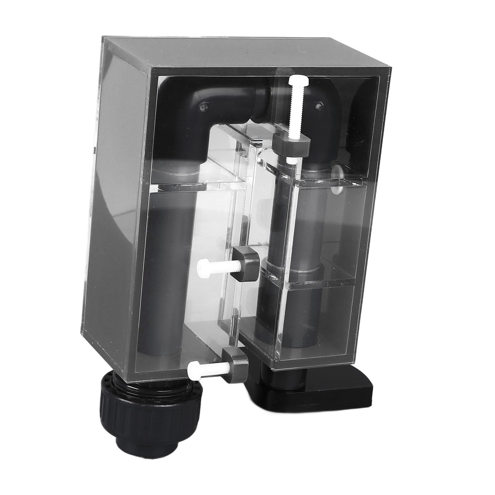 HEEPDD Scatola di Troppopieno in Acrilico per Acquario, Filtro per Vasca Montato a Parete, Migliora la Circolazione dell'acqua per Acquari d'acqua Dolce e Salata (BLACK)