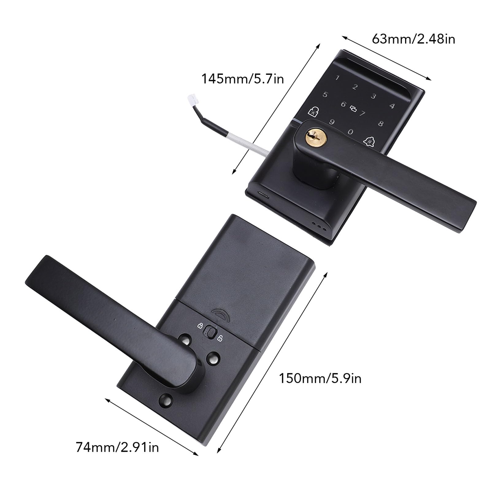 Serratura per Porta con Impronta Digitale, Ingresso Senza Chiave Intelligente WiFi 5 in 1 con Tastiera Touchscreen, Metodi di Sblocco Multipli per Appartamento
