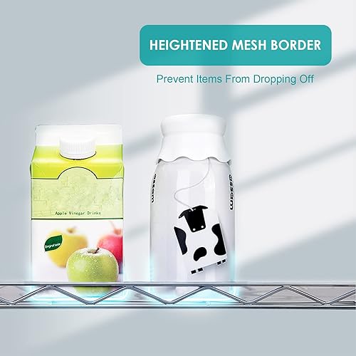 Miniatura 7 de ANTSKU Estantería ajustable de 3 niveles, estante de alambre de metal con patas niveladoras, estante de almacenamiento de pie para lavandería, baño,