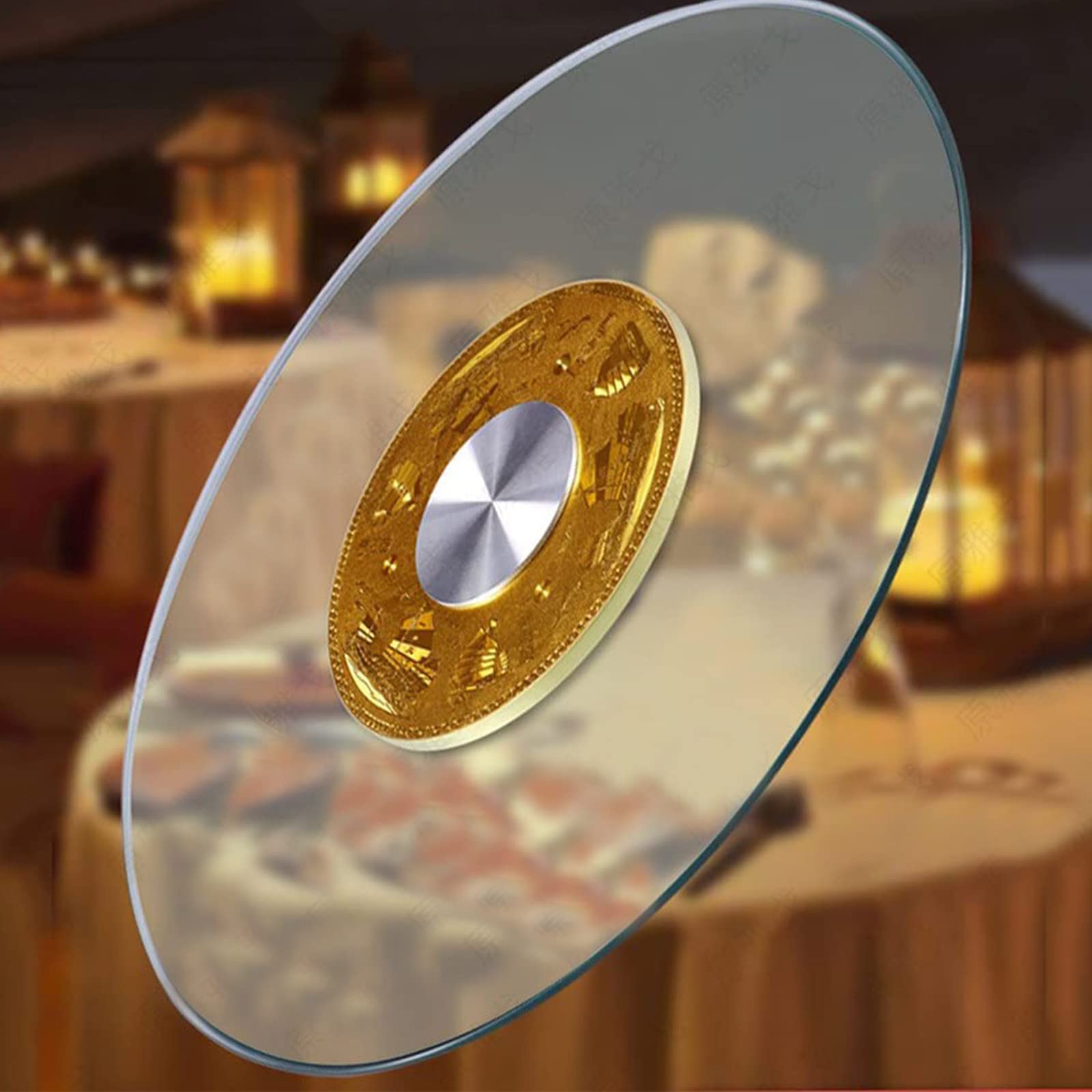 Plateau tournant en verre 20-39 pouces Plateau tournant Lazy Susan Plateau de table à manger Plateau de service Plateau tournant en verre trempé Affichage de la cuisine Plateau de service Gr