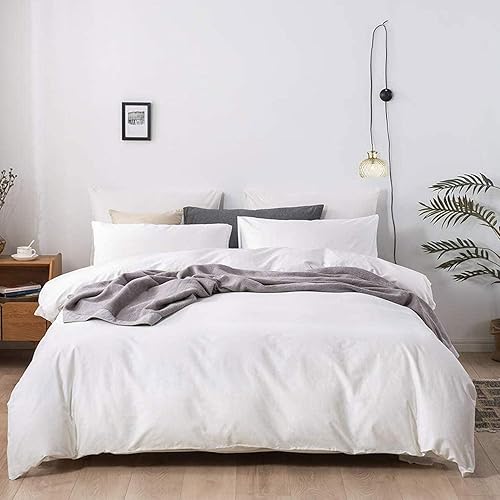 Nanko Juego de funda de edredón tamaño individual, 2 piezas, 1200 hilos, 68 x 90 pulgadas, de microfibra suave, de lujo, con lazos y cremallera,