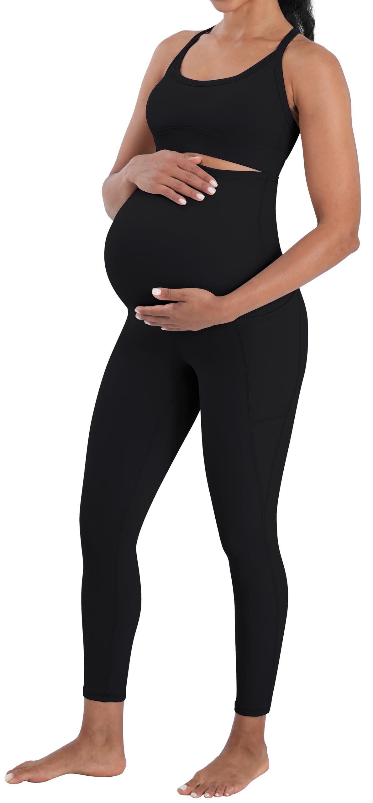 Sunzel Sunzfly - Leggings premaman da donna sopra la pancia, morbidi, pantaloni da yoga per gravidanza per primavera estate allenamento lounge, nero, L