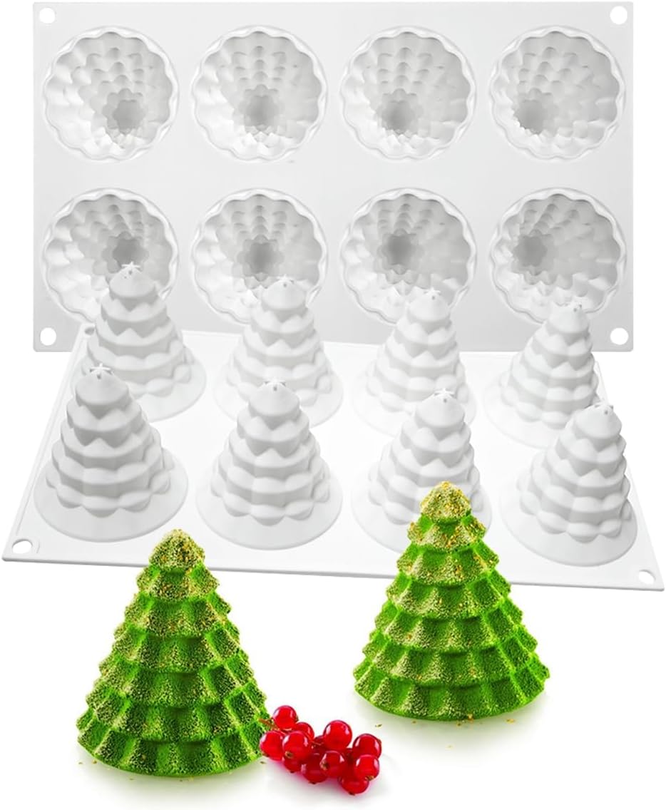 TUKE Christmas Tree Silicone Mold Tree Shaped Molds for Making Handmade Soap Candles, Cake, Jelly Dessert Candy (Christmas Tree J)
