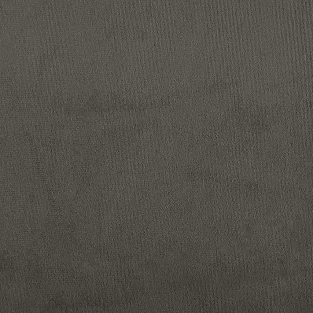 Aksamitne regulowany zagłówek 120x190 cm szary | Łóżko kontynentalne 120x190cm z materacem sprężynowym ciemnoszary aksamit zagłówek ławka
