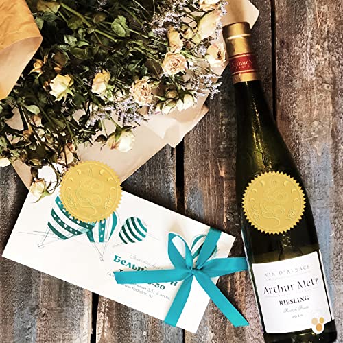 Craspire 2" Gold Foil Sticker Snake 100Pcs Certificate Seals Gold Embossed Round Embossed Foil Seal Stickers For Envelopes Invitation Card Diplomas Awards Graduation Celebration #TOP5