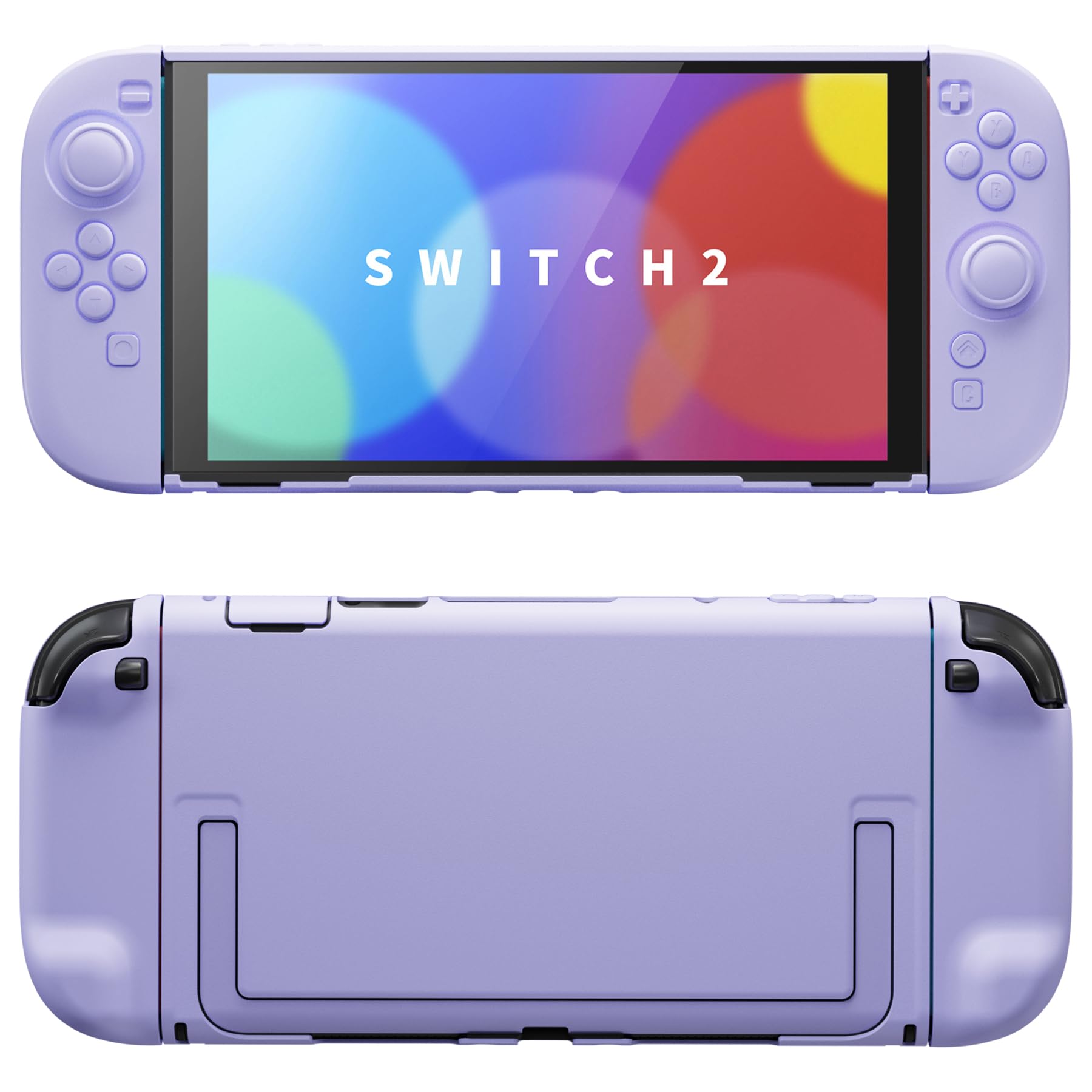 playvital Coque pour Switch 2 Accessoire Protection pour Nintendo Switch 2 Housse Grip pour Joycon avec Capuchon Joystick/Autocollant/Couvre-Boutons,Coque Rigide Dockable-Violet Clair