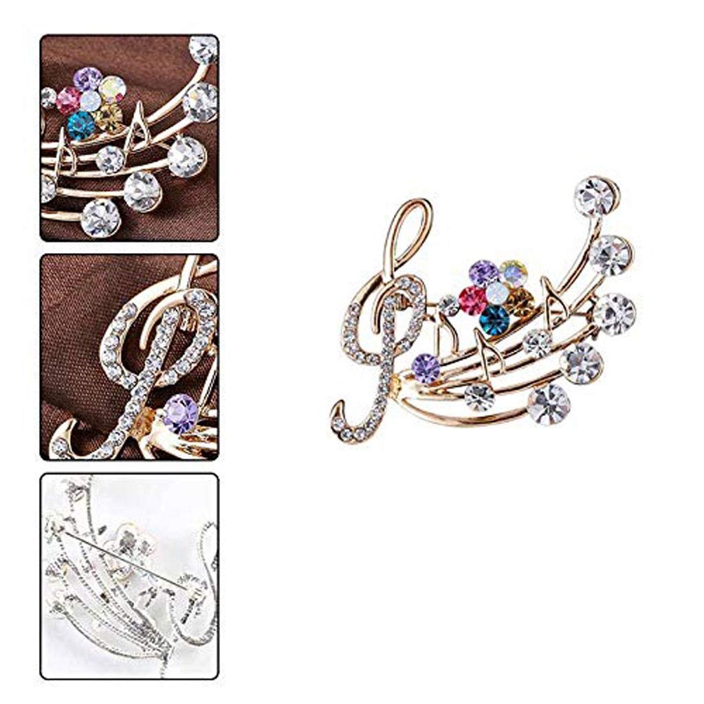 Spilla Spilla da Donna Spilla a Forma di Nota di Diamante Creativa Spilla Distintivo Spilla di Cristallo Spilla con Strass Gioielli Abito Sciarpa Scialle Clip per Ragazza