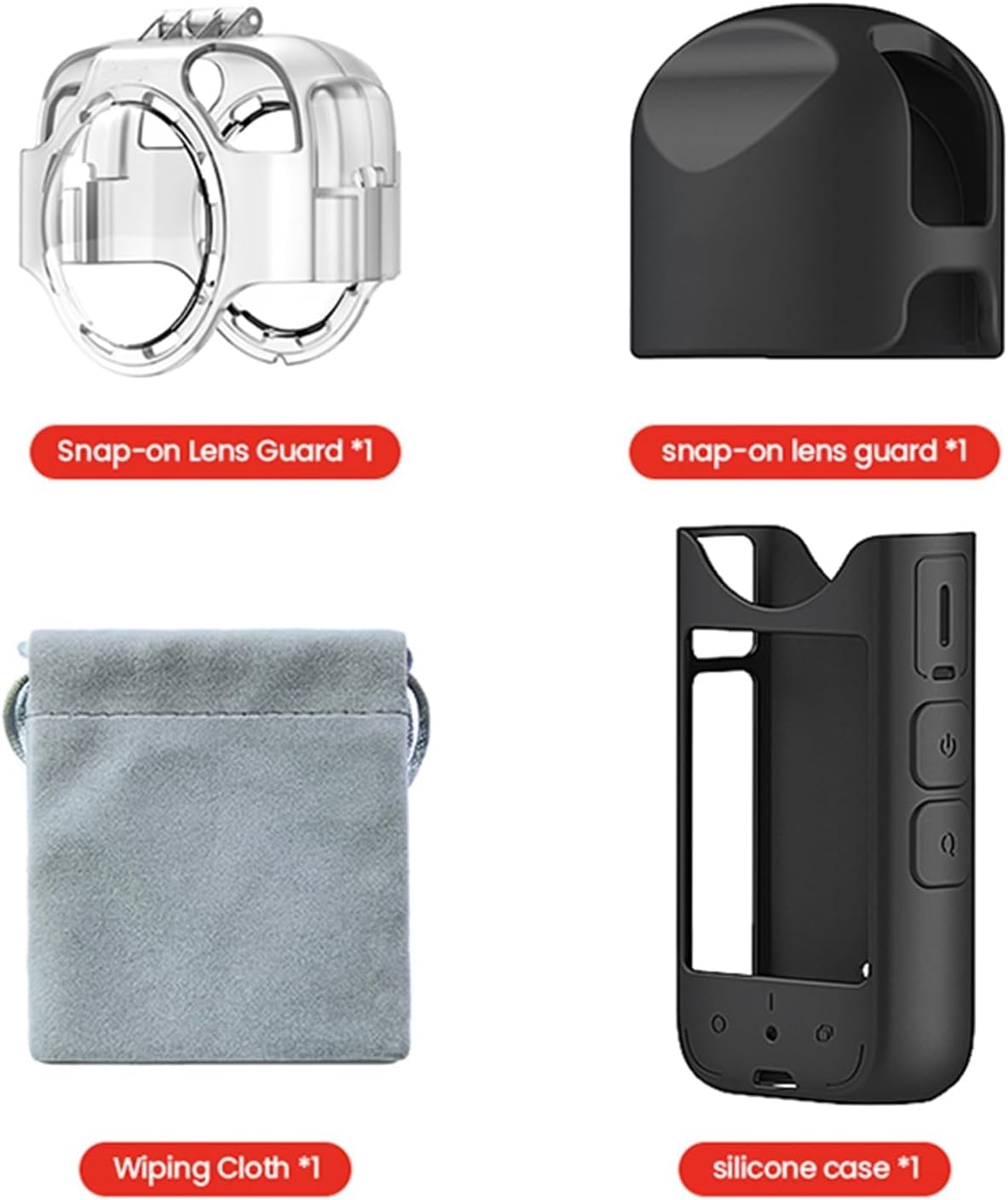 SHEAWA Funda protectora de lente antivaho para cámara deportiva Insta360 X3, gris, Funda protectora
