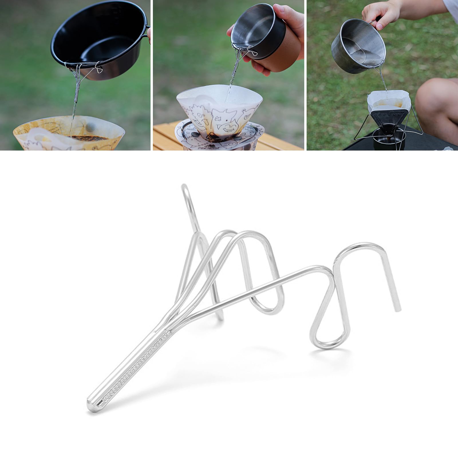 Hand Brewed Coffee Teapot Water Drain Spout Stainless Steel Coffee Drip Spout Camping Bowl Portable Cup Wire Skitter Coffee Spout Control Fitting Directs Stainless Coffee Wire Spout Wire Drain Spout